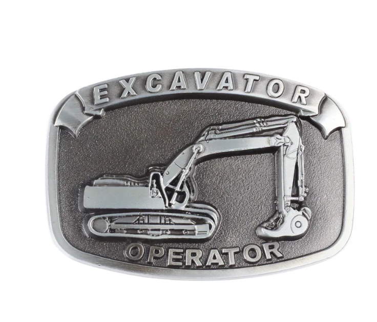 Gürtelschnalle Buckle für Gürtel bis 4 cm Breite Metall Bagger Excavator